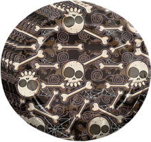 8 stk Skull and Bones Papptallrikar 23 cm