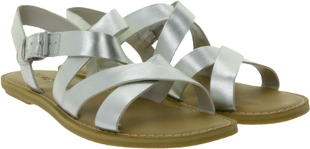 TOMS Sicily Sandals Damen Riemchen-Sandalette Echtleder-Schuhe 10016405 Silber