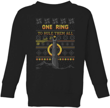 The Lord of the Rings One Ring Kids' Christmas Sweatshirt in Black - 3-4 Years