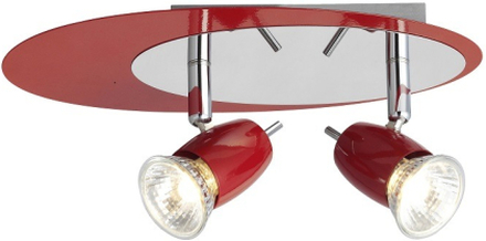 Plafondlamp Kora rood 2 spots / Brilliant