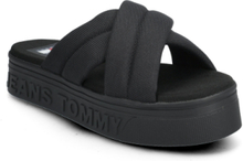 Tjw Lettering Flatform Sandal Shoes Summer Shoes Platform Sandals Black Tommy Hilfiger