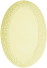 Confetti Oval Dish W/Relief 1 Pcs. Giftbox Home Tableware Serving Dishes Serving Platters Yellow Aida