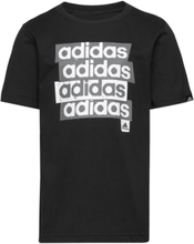 Lin Repeat T-Shirt Kids T-shirts Short-sleeved Svart Adidas Sportswear*Betinget Tilbud