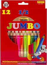 Träfärgp 1/2 Jumbo 12-P Toys Creativity Drawing & Crafts Drawing Coloured Pencils Multi/patterned Sense