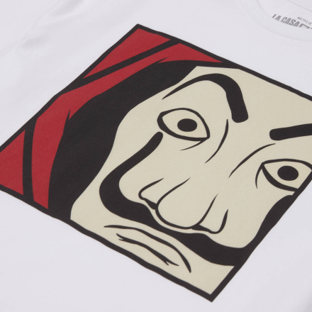 Money Heist Dali Mask Close Up Unisex T-Shirt - White - M