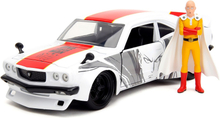 Jada Hollywood Rides 1:24 Scale Diecast 1974 Mazda RX-3 with One Punch Man Figure