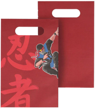 10 stk Røde Ninjagodteposer i Papir - Ninjafest