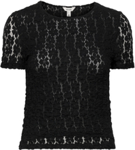 Vmivania Ss O-Neck Lace Top Vma Tops T-shirts & Tops Short-sleeved Black Vero Moda