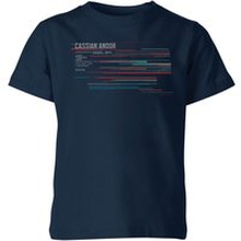 Star Wars Andor Cassian Spy Lines Kids' T-Shirt - Navy - 3-4 Years - Navy