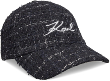 "K/Signature Boucle Cap Designers Headwear Caps Black Karl Lagerfeld"