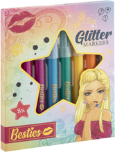 Glitterpennor 8-P Toys Creativity Drawing & Crafts Drawing Coloured Pencils Multi/patterned Sense