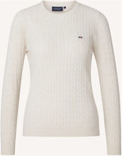 Marline Organic Cotton Cable Knitted Sweater Tops Knitwear Jumpers White Lexington Clothing