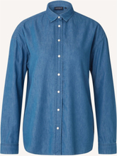 Hedvig Cotton/Lyocell Shirt Tops Shirts Long-sleeved Blue Lexington Clothing