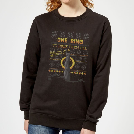 The Lord Of The Rings One Ring Women's Christmas Sweater in Black - M