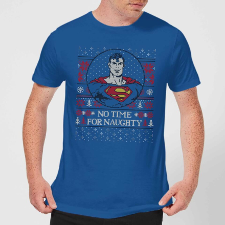 Superman May Your Holidays Be Super Men's Christmas T-Shirt - Royal Blue - L