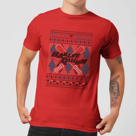 Harley Quinn Men's Christmas T-Shirt - Red - L
