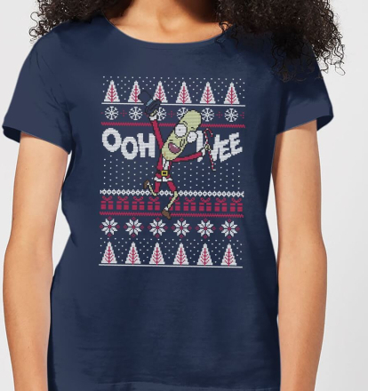 Rick and Morty Ooh Wee Women's Christmas T-Shirt - Navy - XXL