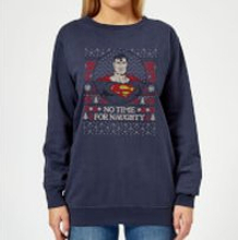Superman May Your Holidays Be Super Women's Christmas Jumper - Navy - XS - Navy