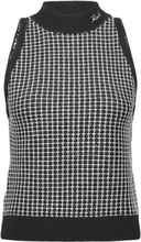 "Sleeveless Boucle Knit Top Designers Knitted Vests Black Karl Lagerfeld"