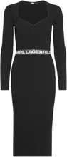 "Lslv Logo Knit Dress Designers Knee-length & Midi Black Karl Lagerfeld"