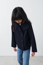 Gina Tricot - Y short felt jacket - young-outerwear - Blue - 134/140 - Female