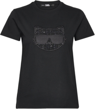"Boucle Choupette T-Shirt Designers T-shirts & Tops Short-sleeved Black Karl Lagerfeld"