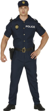 Mr Police Kostyme med Hatt, Jumpsuit og Belte - Small