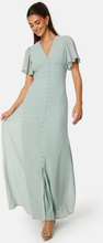 Bubbleroom Occasion Butterfly Sleeve Button Gown Dusty green 34