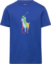 Big Pony Cotton Jersey Tee Tops T-Kortærmet Skjorte Blue Ralph Lauren Kids