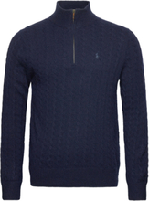 Cable-Knit Wool-Cotton Sweater Tops Knitwear Half Zip Jumpers Navy Polo Ralph Lauren