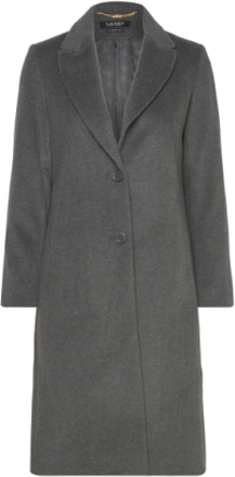 Rfr Logo Btn-Lined-Coat Outerwear Coats Winter Coats Grey Lauren Ralph Lauren