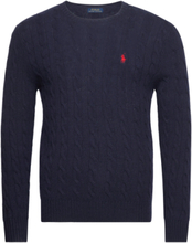 "Cable-Knit Wool-Cashmere Sweater Tops Knitwear Round Necks Navy Polo Ralph Lauren"