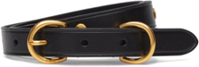 Slim Studded Calfskin Double D-Ring Belt Bælte Black Polo Ralph Lauren