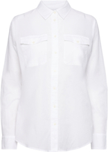 Cotton Voile Shirt Tops Shirts Long-sleeved White Lauren Ralph Lauren