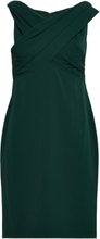 Crepe Off-The-Shoulder Cocktail Dress Kort Kjole Green Lauren Ralph Lauren