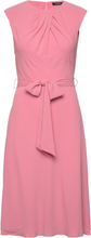 Bubble Crepe Cap-Sleeve Dress Knælang Kjole Pink Lauren Ralph Lauren