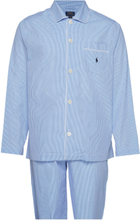Gingham Poplin Long Sleep Set Pyjamas Nattøj Blue Polo Ralph Lauren Underwear