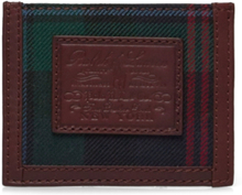 Heritage Plaid Wool & Leather Card Case Accessories Wallets Classic Wallets Burgundy Polo Ralph Lauren