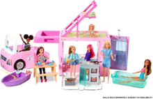 Dreamhouse Adventures 3-In-1 Dreamcamper Vehicle And Accessories Toys Dolls & Accessories Dolls Pink Barbie