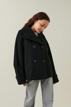Gina Tricot - Y short felt jacket - young-outerwear - Black - 134/140 - Female