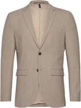 Slhslim-Liam Sand Check Blz Flex Noos Suits & Blazers Blazers Single Breasted Blazers Beige Selected Homme