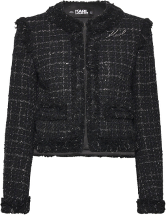 Boucle Jacket Designers BouclÉ Blazers Black Karl Lagerfeld