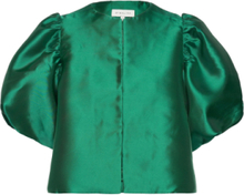 Cleo Pouf Sleeve Blouse Blouses Short-sleeved Grønn By Malina*Betinget Tilbud