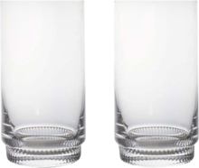 Saga Tumbler Hög, 2-Pack Home Tableware Glass Drinking Glass Nude Sagaform*Betinget Tilbud