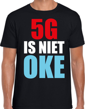 5G is niet oke demonstratie / protest t-shirt zwart voor heren