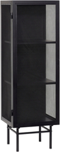 Hübsch smalt vitrineskab i sort metal - 50x150 cm