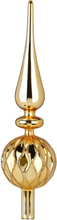 Luxe glazen piek/kerstboom topper goud gedecoreerd 31 cm