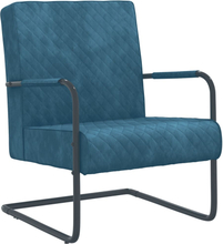 vidaXL Fribärande stol blå sammet