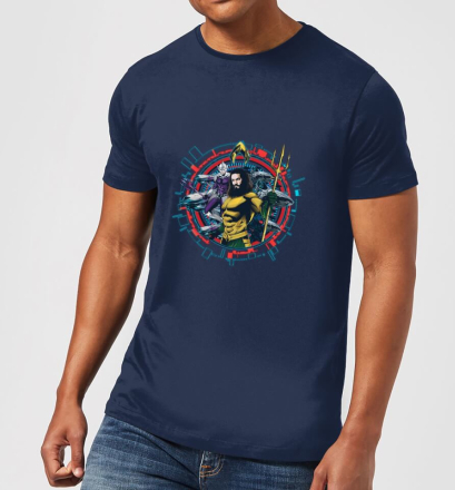 Aquaman Circular Portrait Men's T-Shirt - Navy - XXL