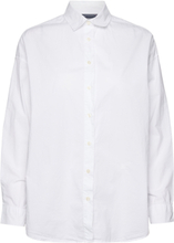 Pernilla Organic Cotton Poplin Shirt Tops Shirts Long-sleeved White Lexington Clothing